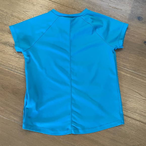 Blue V-Neck Short Sleeve Top - Picture 2 of 3